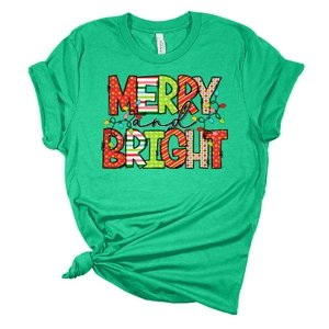 Merry and Bright Preppy Sublimation and DTF Iron on Transfers