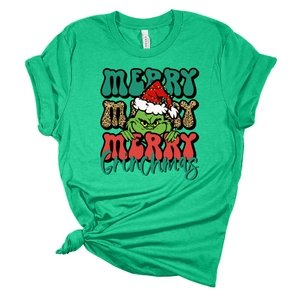 Merry Merry Merry Christmas Grinch Santa Hat Direct To Film (DTF) Tran –  Blu Ridge Design Co. LLC