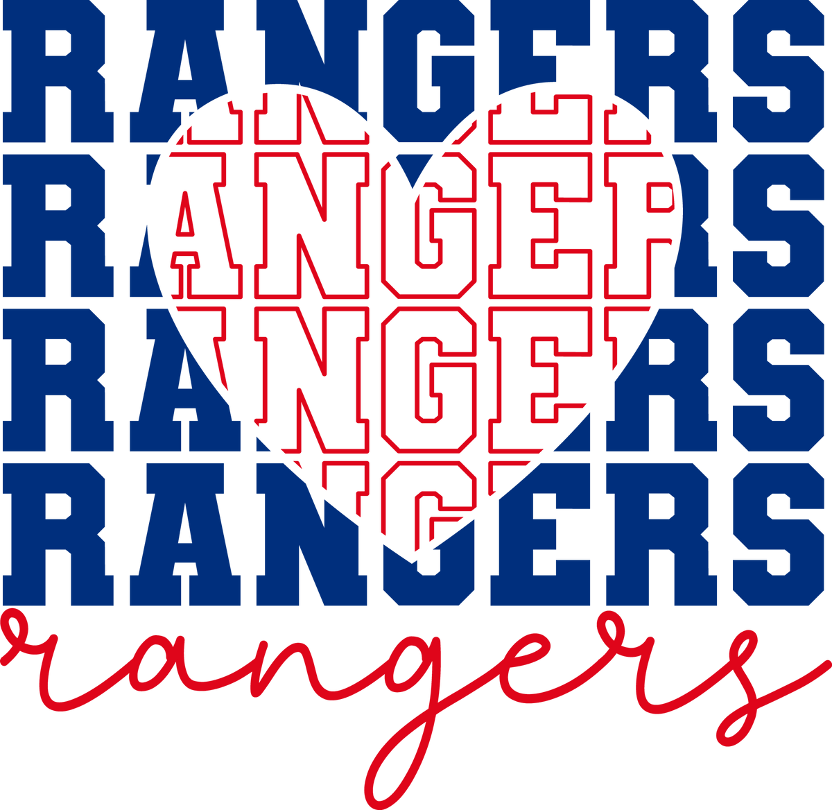 Texas Rangers Baseball DTF Transfer