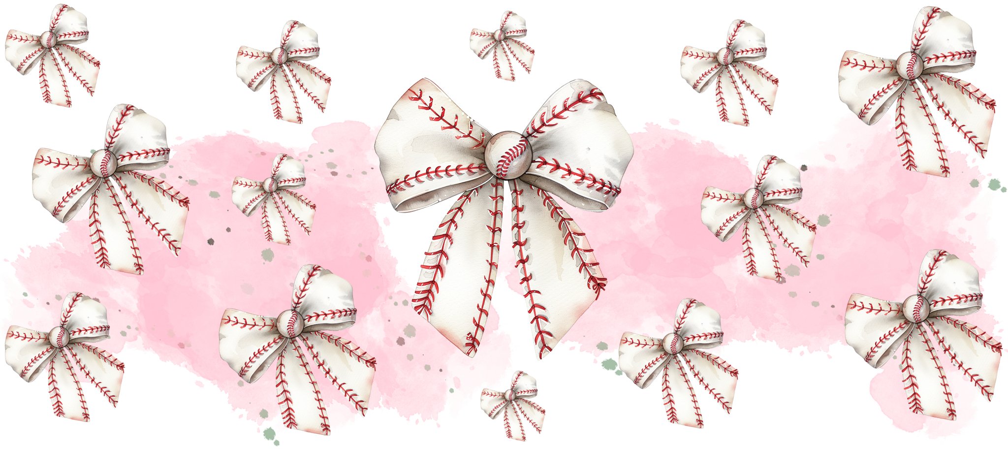 Baseball Bow UV DTF Cup Wrap - My Vinyl Craft