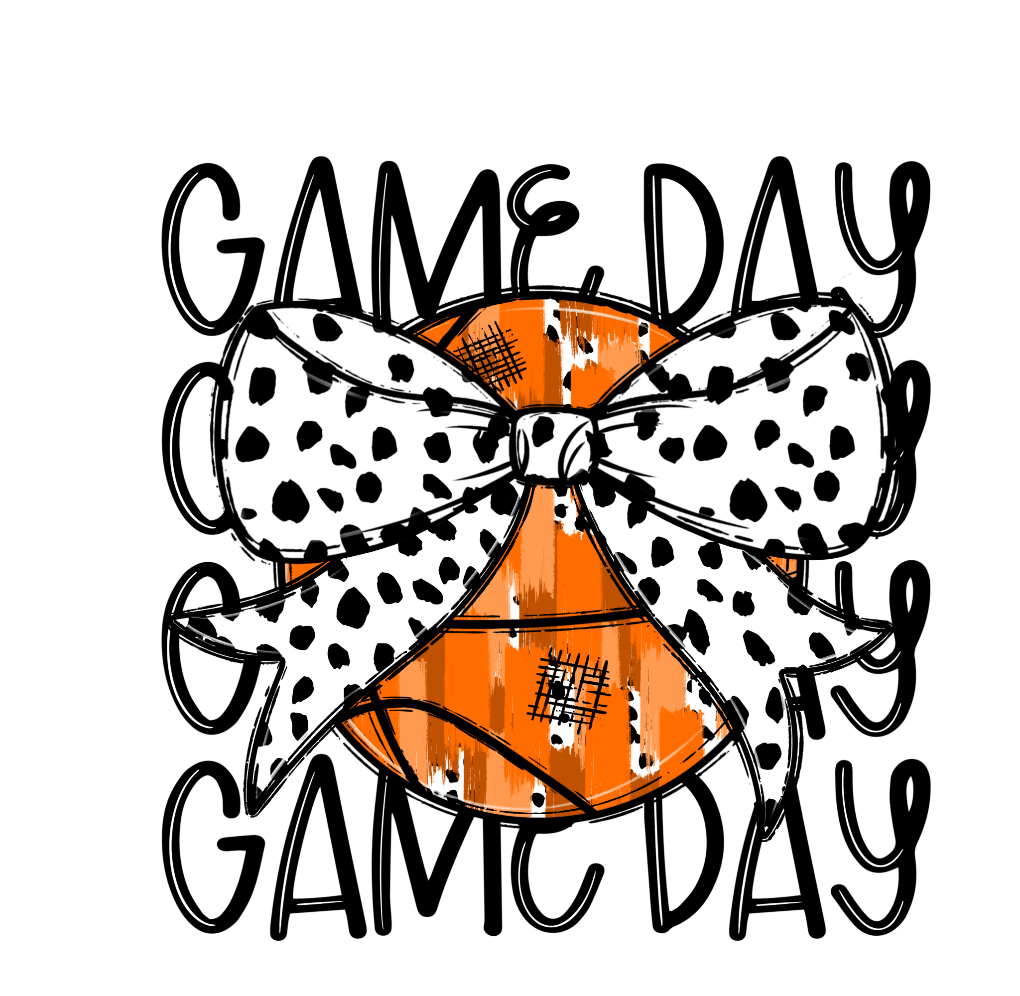 BB2 - GameDay Basketball Bow DTF Transfer - My Vinyl Craft