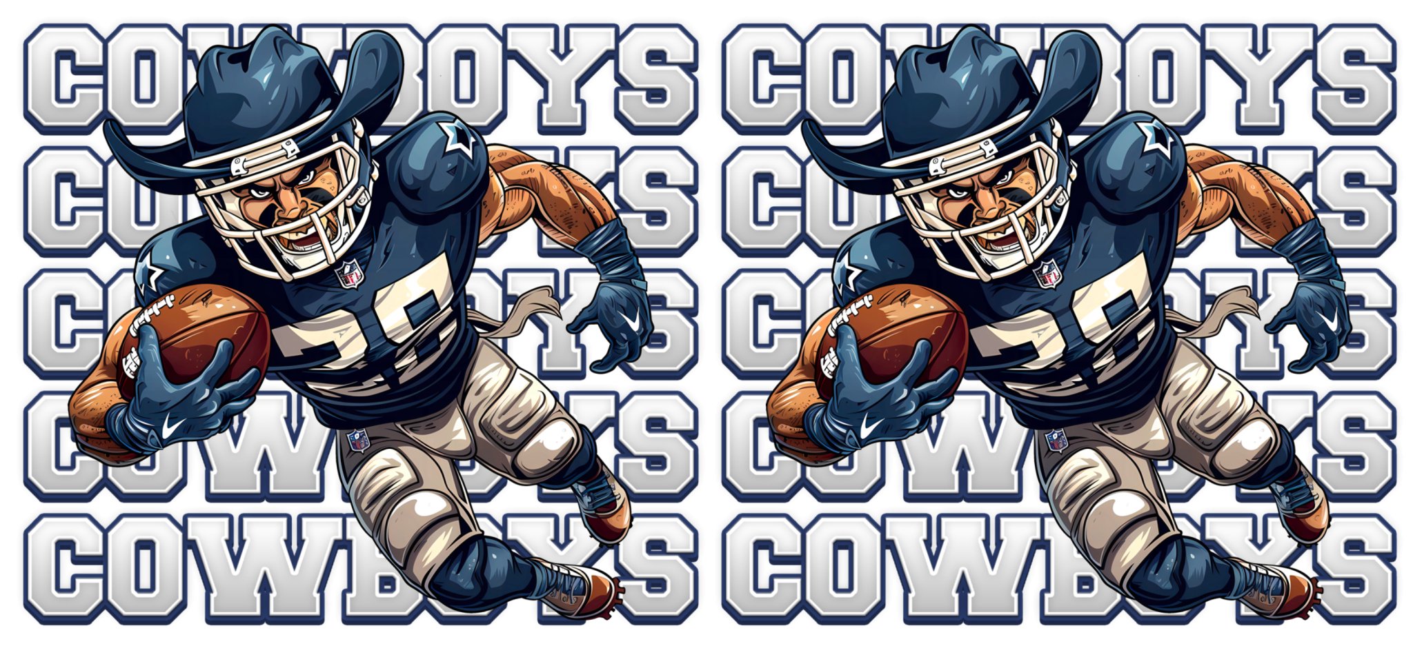 Cowboys Mascot UV DTF Cup Wrap - My Vinyl Craft