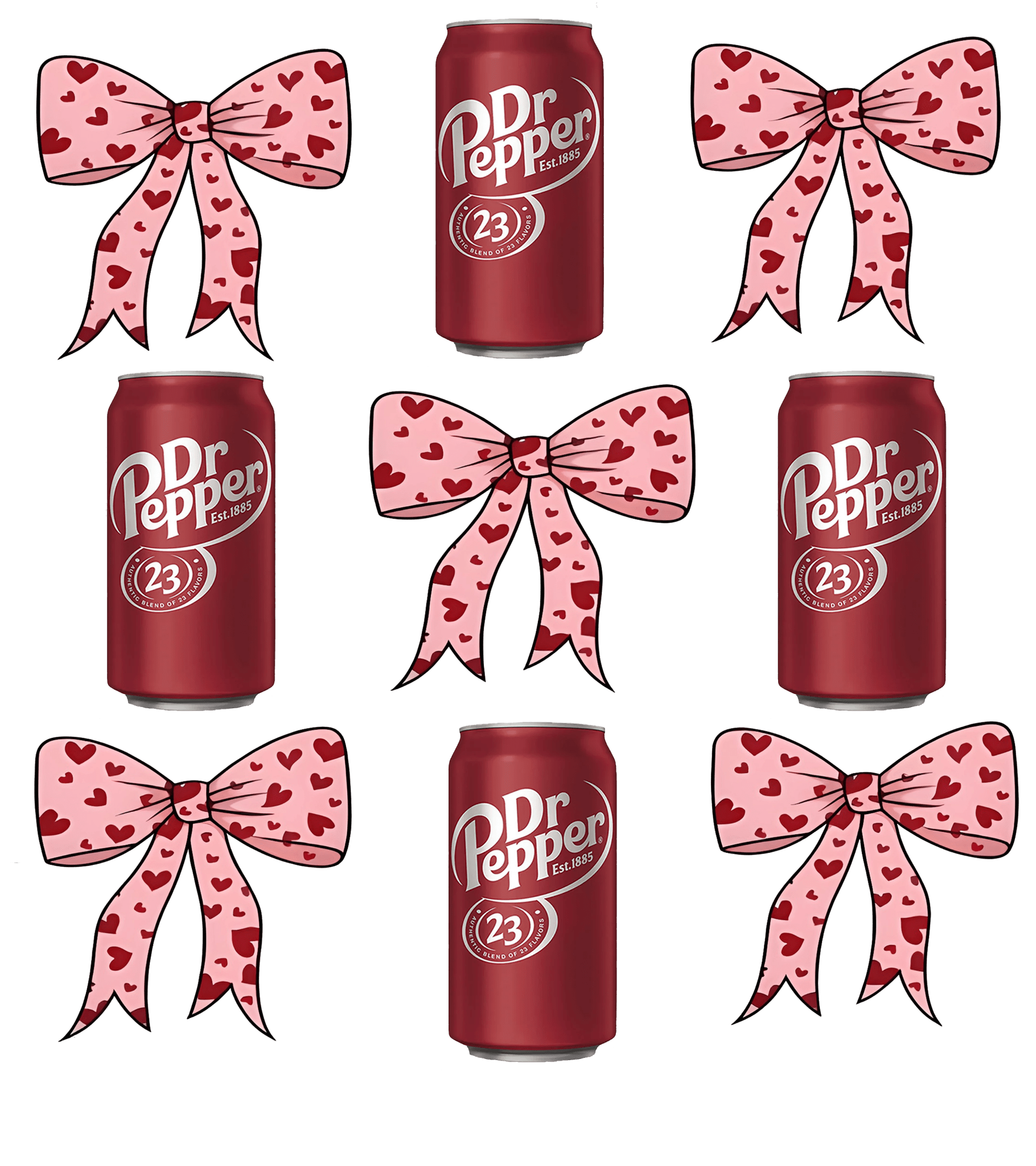 E1 - Dr. Pepper Bow DTF Transfer - My Vinyl Craft