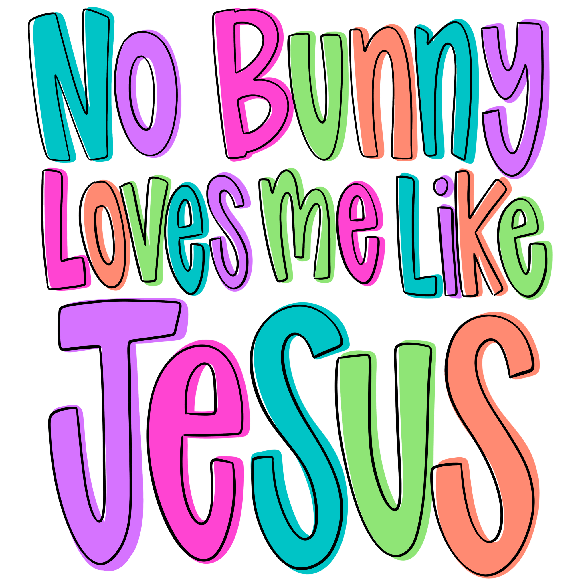 ET10 - Bunny Loves Jesus DTF Transfer - My Vinyl Craft