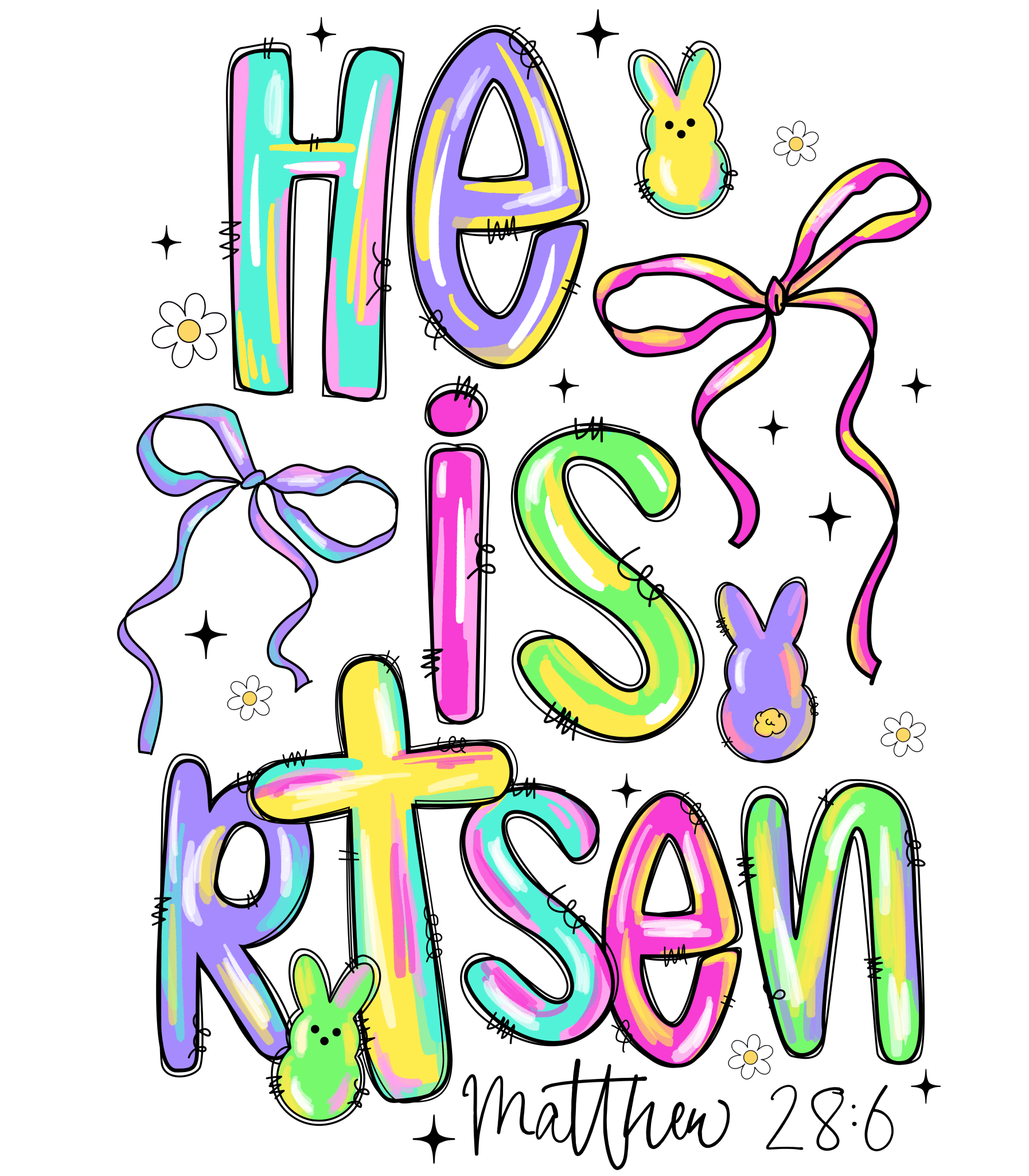 ET4 - He is Risen Peep DTF Transfer - My Vinyl Craft