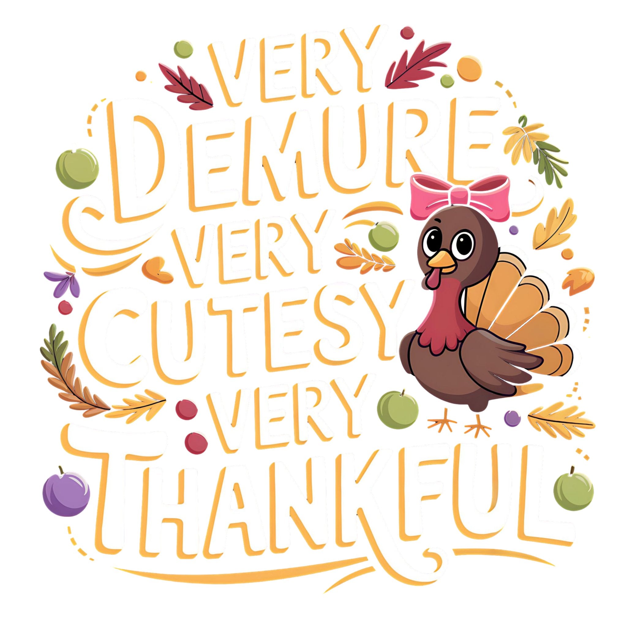 FL34 - Demure Turkey DTF Transfer - My Vinyl Craft