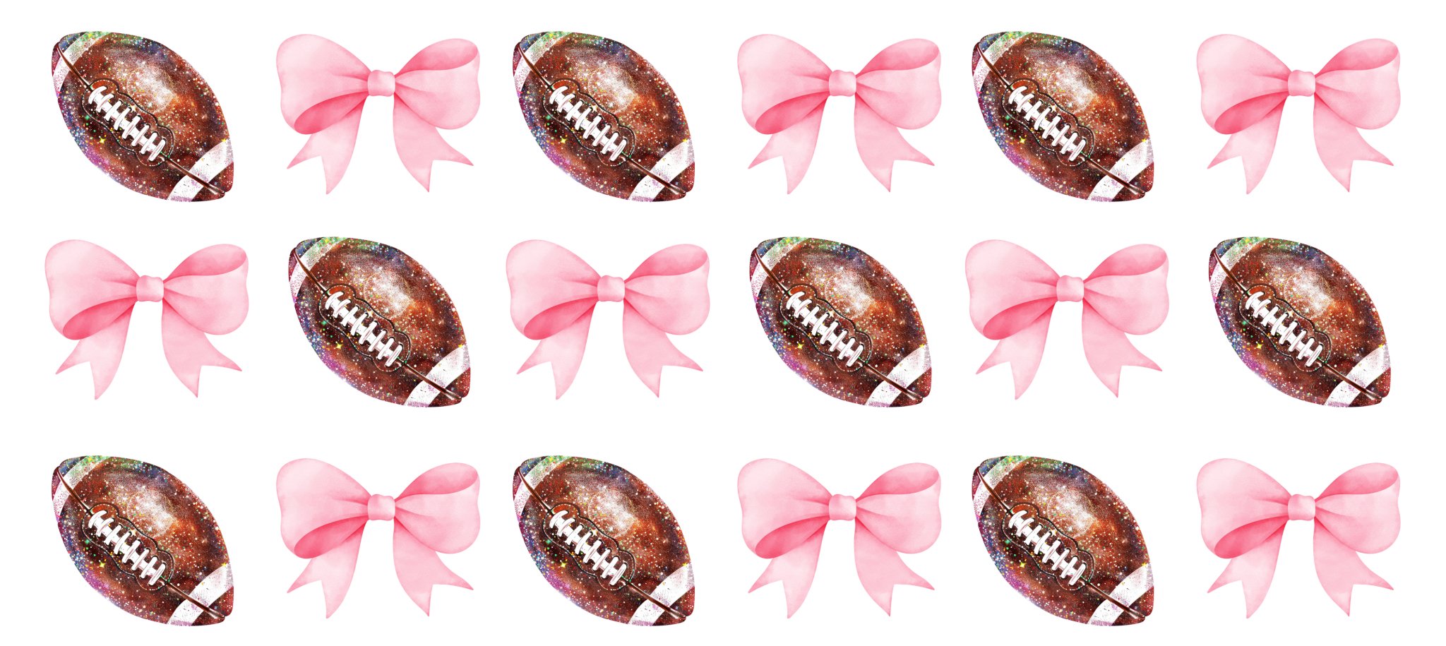 Football Bows UV DTF Cup Wrap - My Vinyl Craft