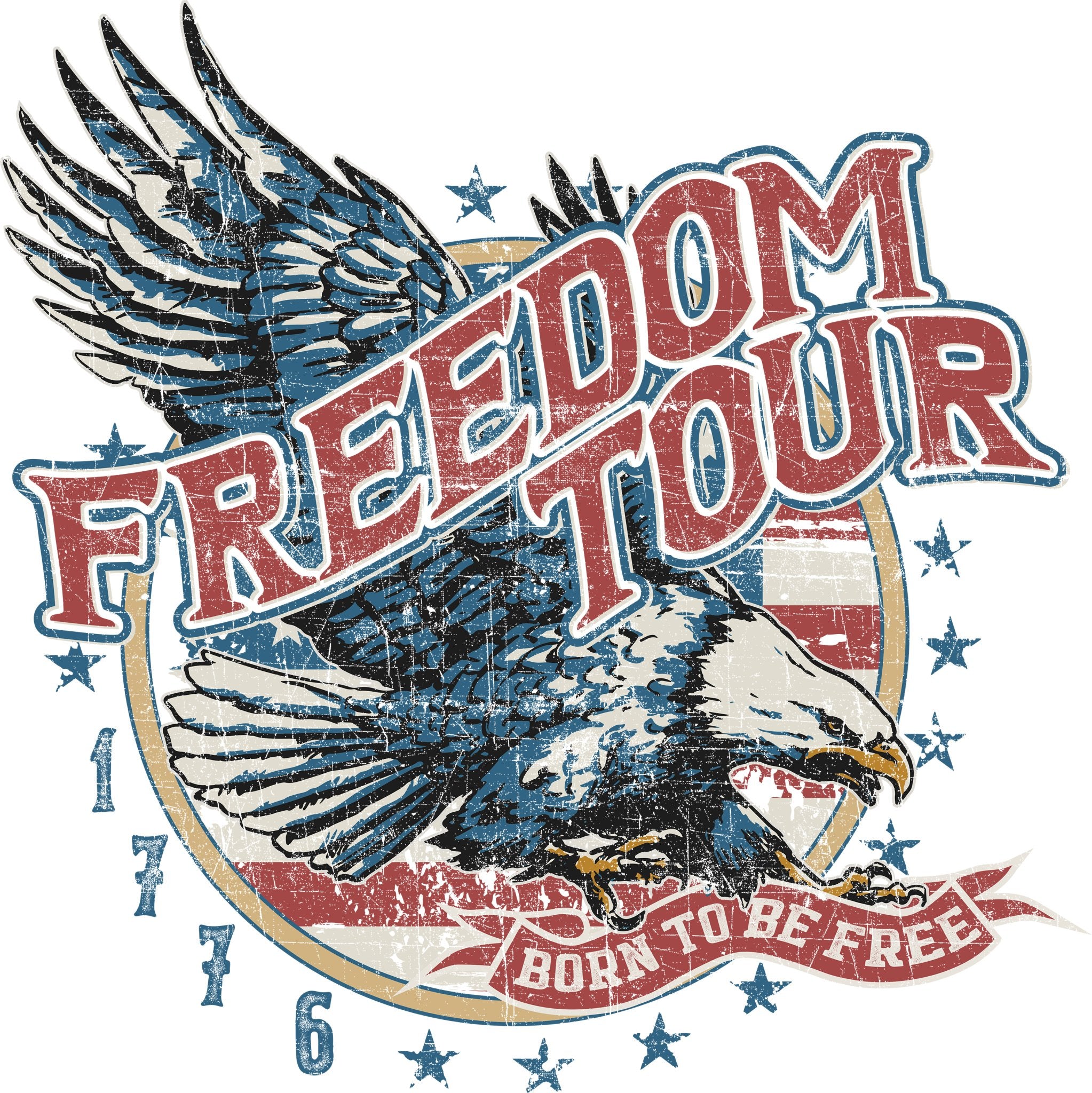 Freedom Tour Eagle DTF Transfer - My Vinyl Craft