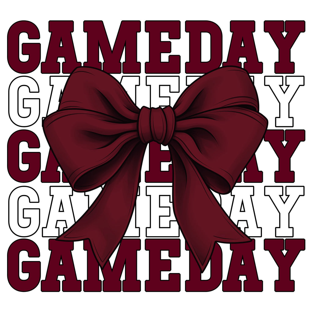 Gameday Bow - Maroon DTF Transfer - (SP10) - My Vinyl Craft