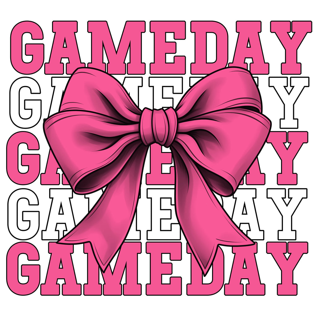 Gameday Bow Pink DTF Transfer - SP21 - My Vinyl Craft