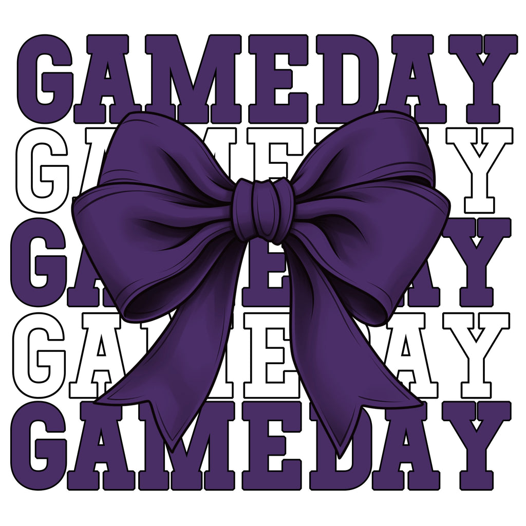 Gameday Bow Purple - DTF Transfer - (SP12) - My Vinyl Craft