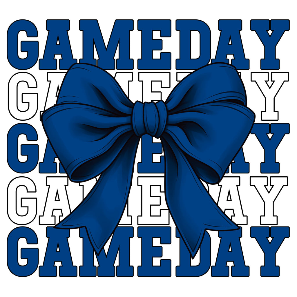 Gameday Bow - Royal DTF Transfer - (SP11) - My Vinyl Craft