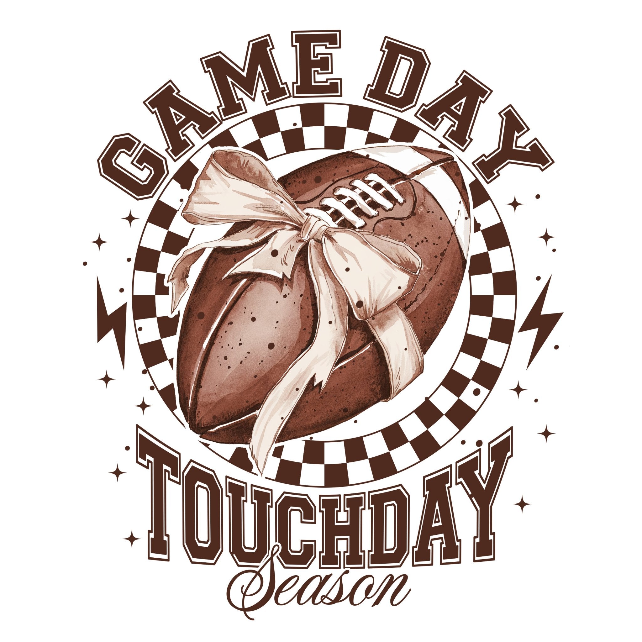 Gameday Checkered Football DTF Transfer - FB13 - My Vinyl Craft