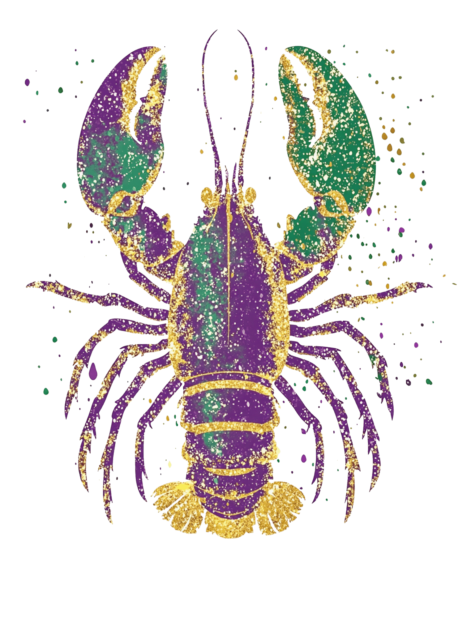 MG5 - Mardi Gras Crawfish DTF Transfer - My Vinyl Craft