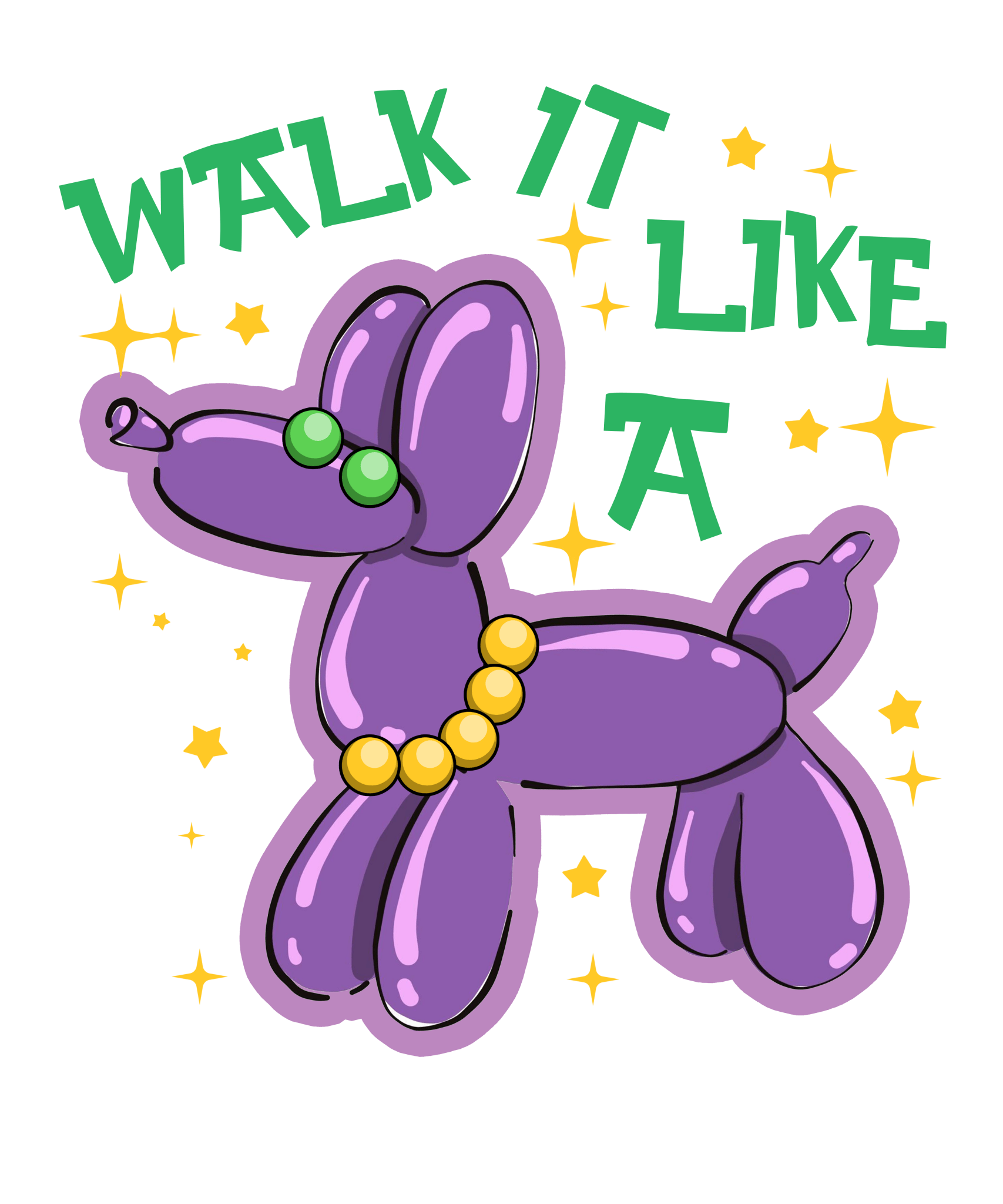 MG6 - Walk It Like a Dog DTF Transfer - My Vinyl Craft