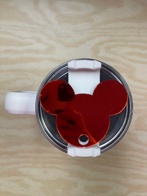 Mouse Red Mirror Cup Topper - My Vinyl Craft