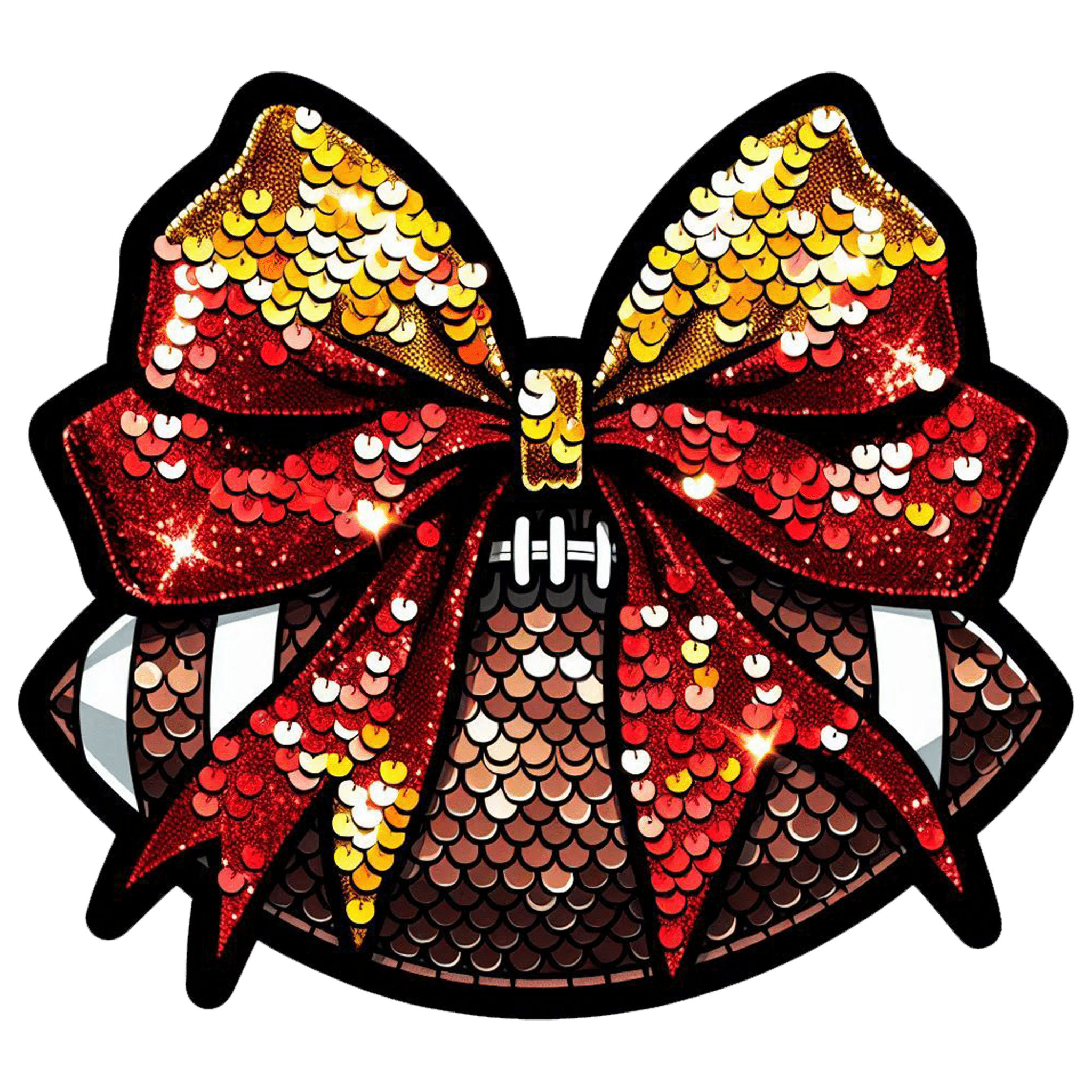 NFL25 - Red/Gold Bow DTF Transfer - My Vinyl Craft