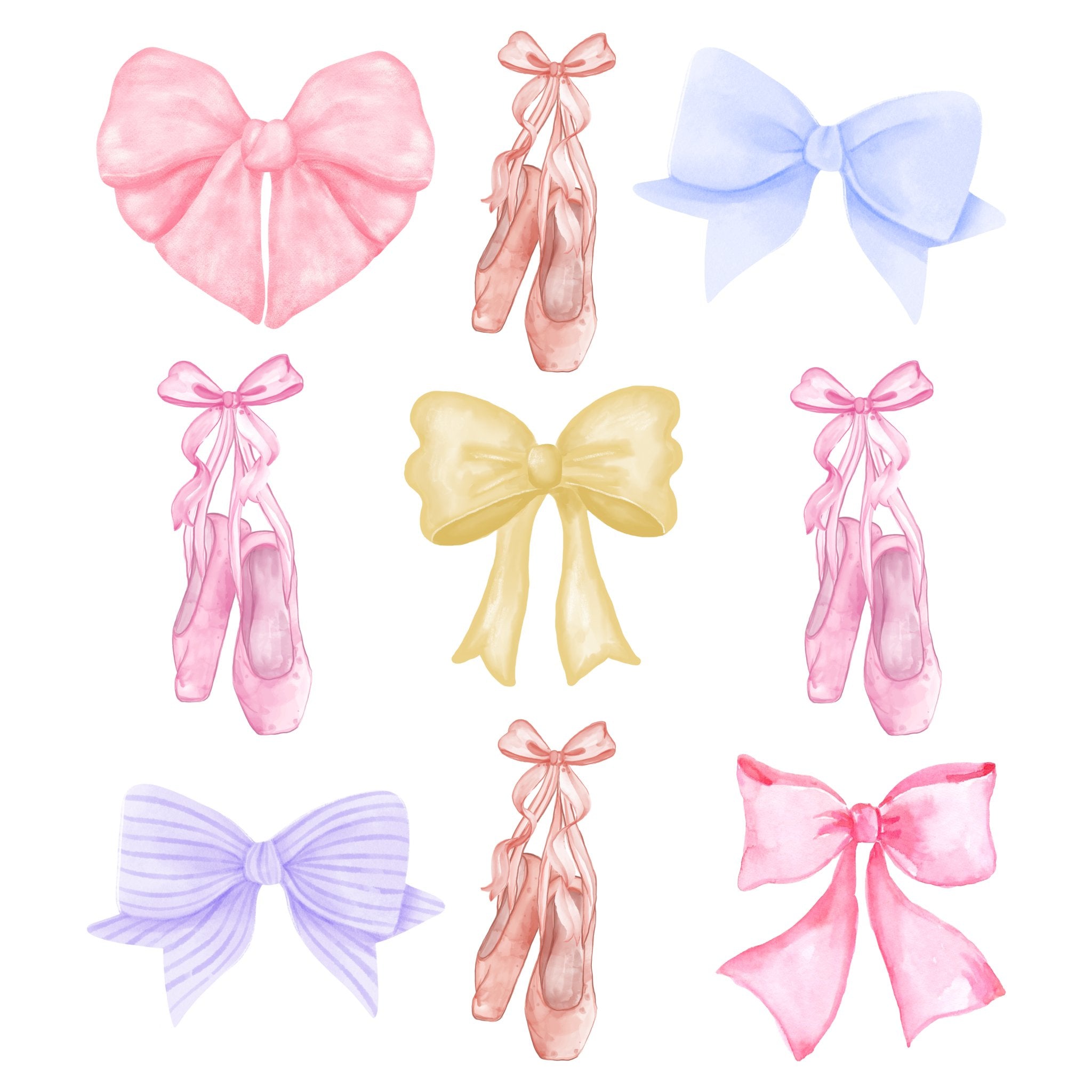 Pastel Dance Bows DTF Transfers - My Vinyl Craft