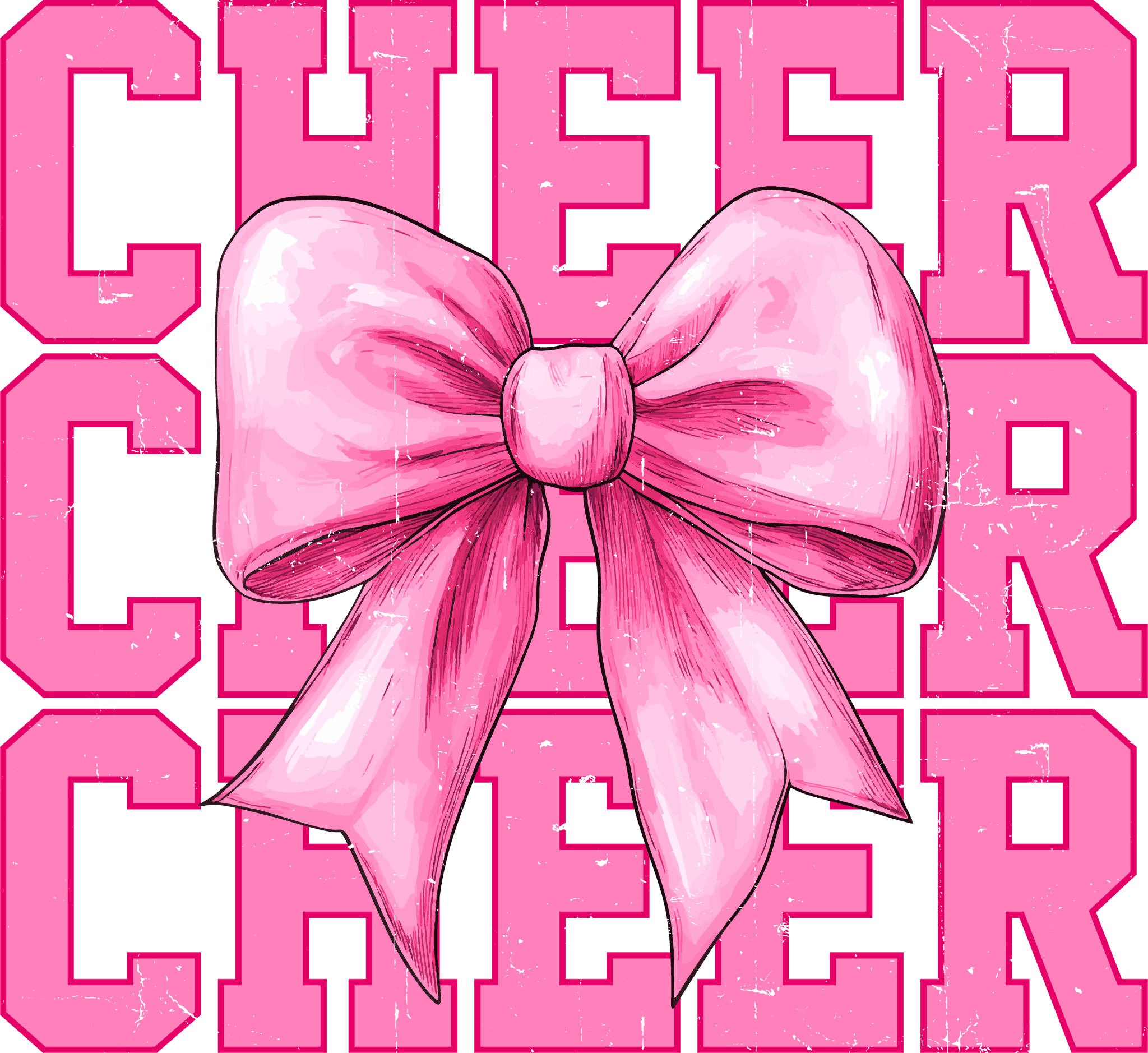 Pink Cheer Bow Set DTF Transfer - My Vinyl Craft