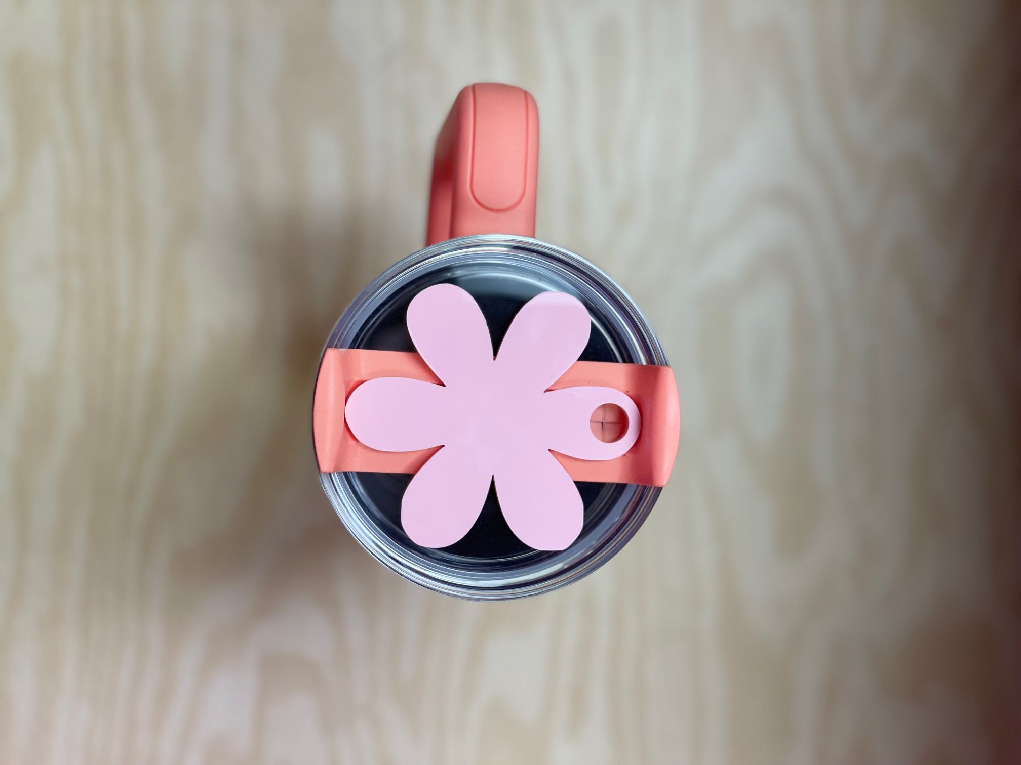 Pink Flower Cup Topper - My Vinyl Craft