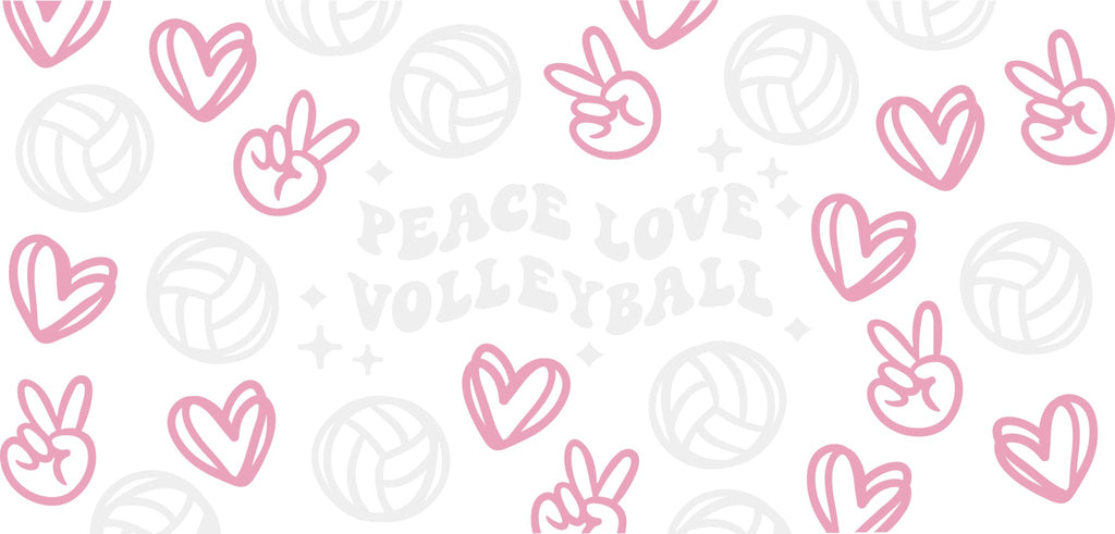 Pink Volleyball UV DTF Cup Wrap - My Vinyl Craft