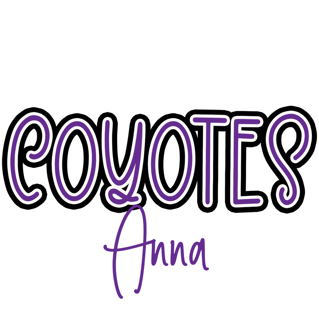 Script Coyotes DTF Transfer - (SP19) - My Vinyl Craft