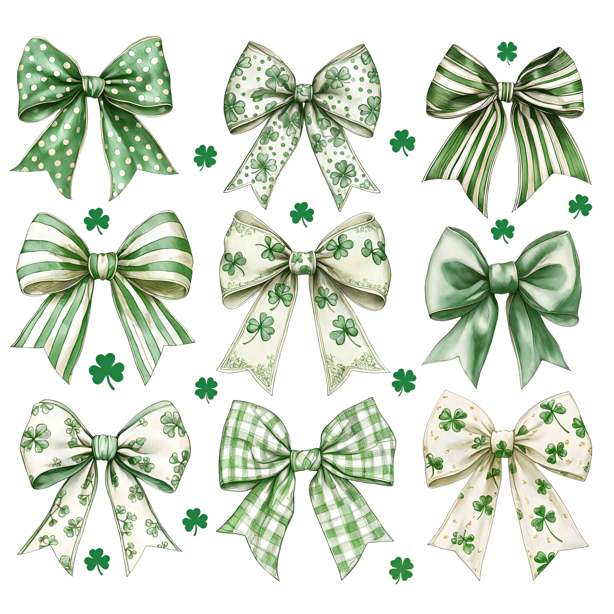 St. Patrick Girly Bow DTF Transfer - My Vinyl Craft