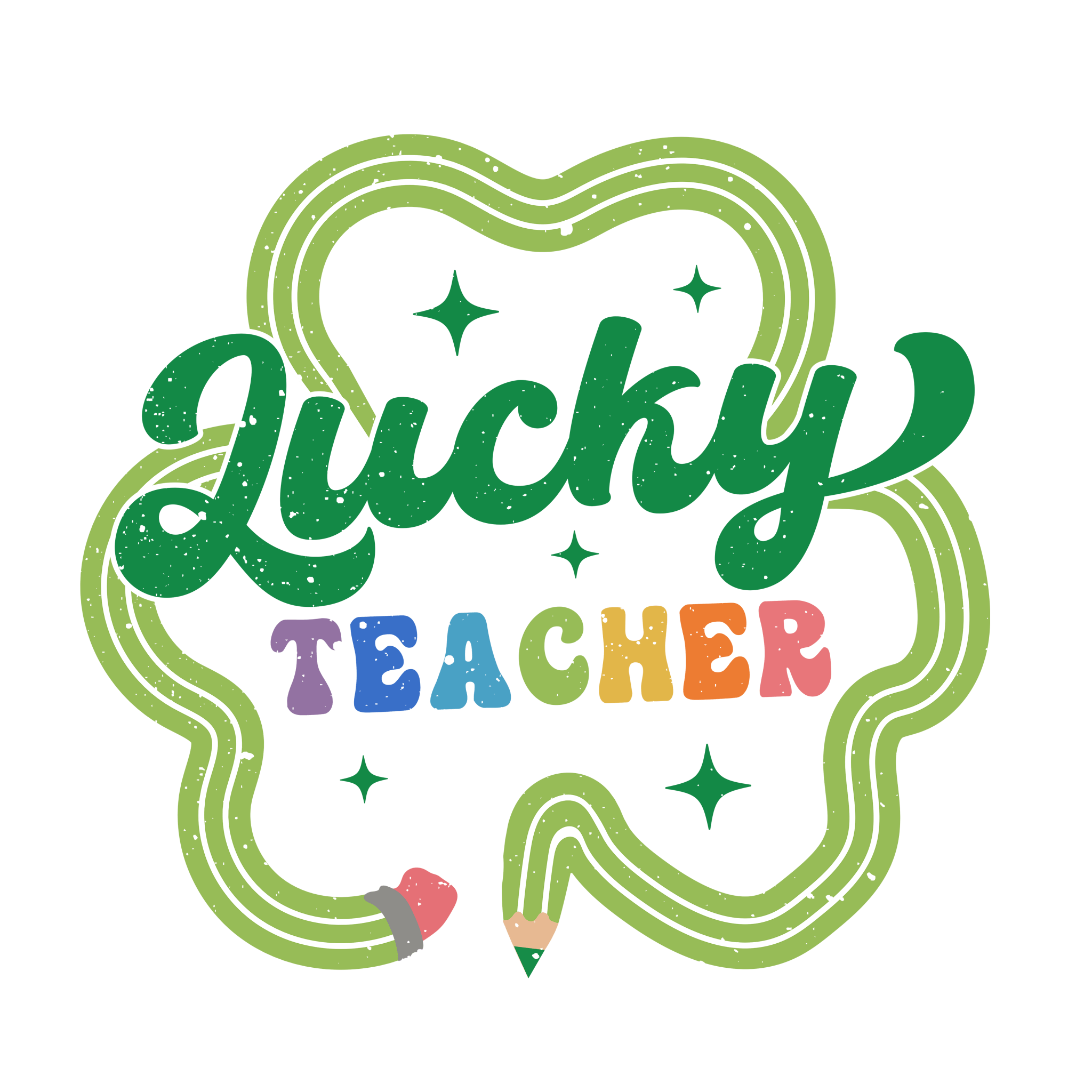 STP4 - Lucky Teacher DTF Transfer - My Vinyl Craft