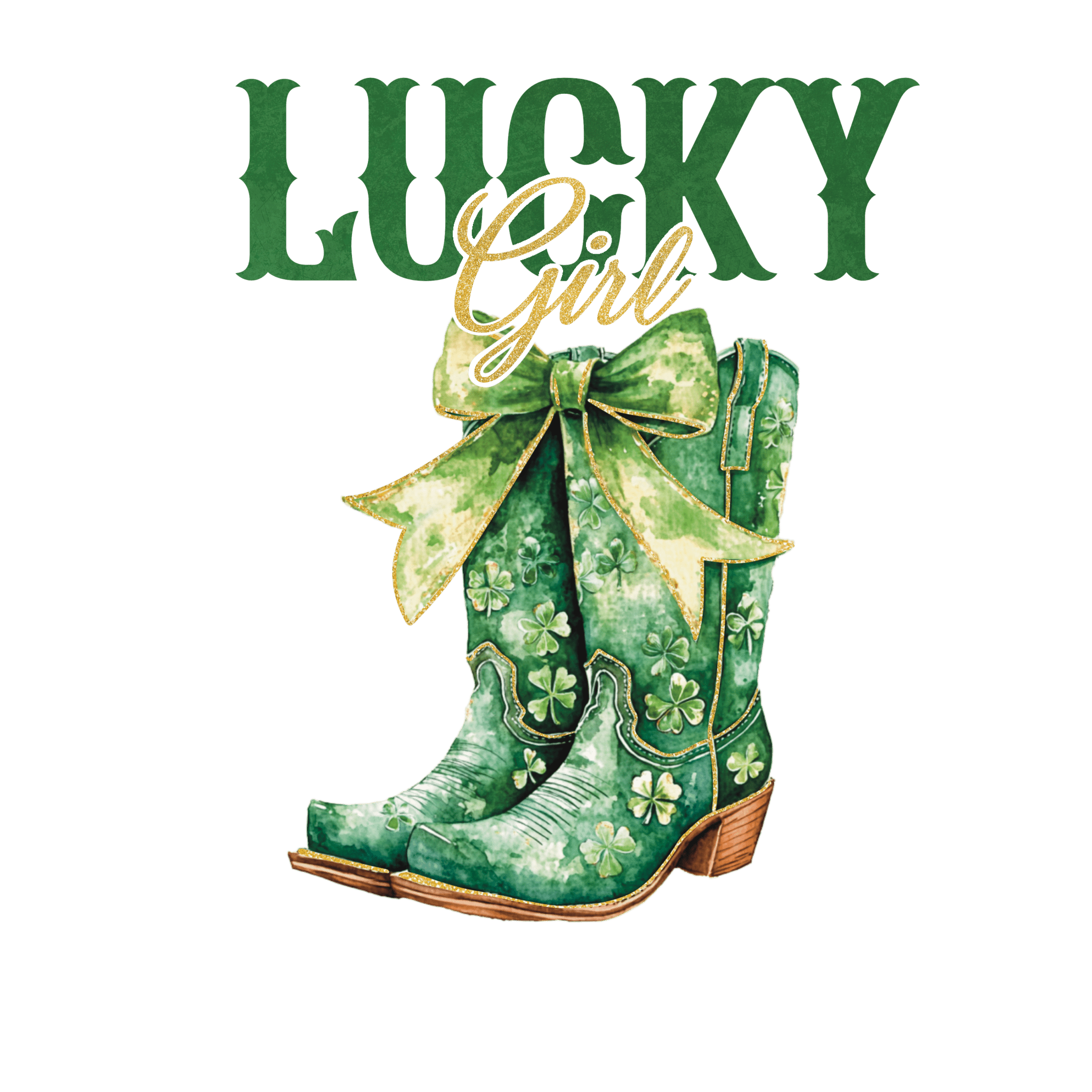 STP5 - Lucky Girl Boots DTF Transfer - My Vinyl Craft