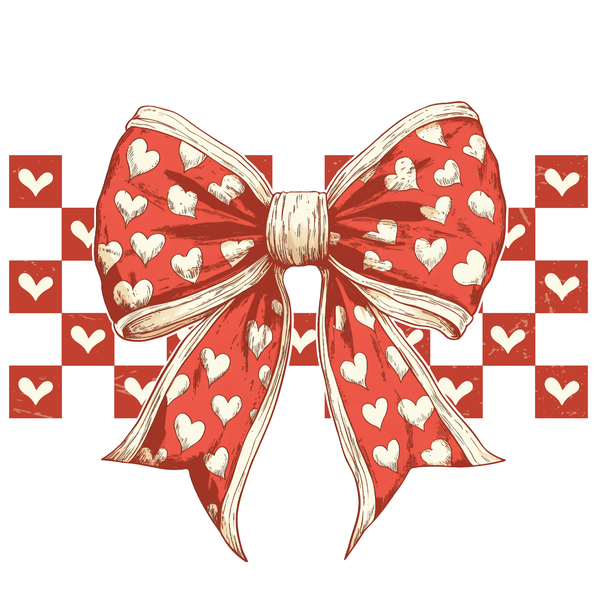 VA5 - Retro Valentine Bow DTF Transfer - My Vinyl Craft