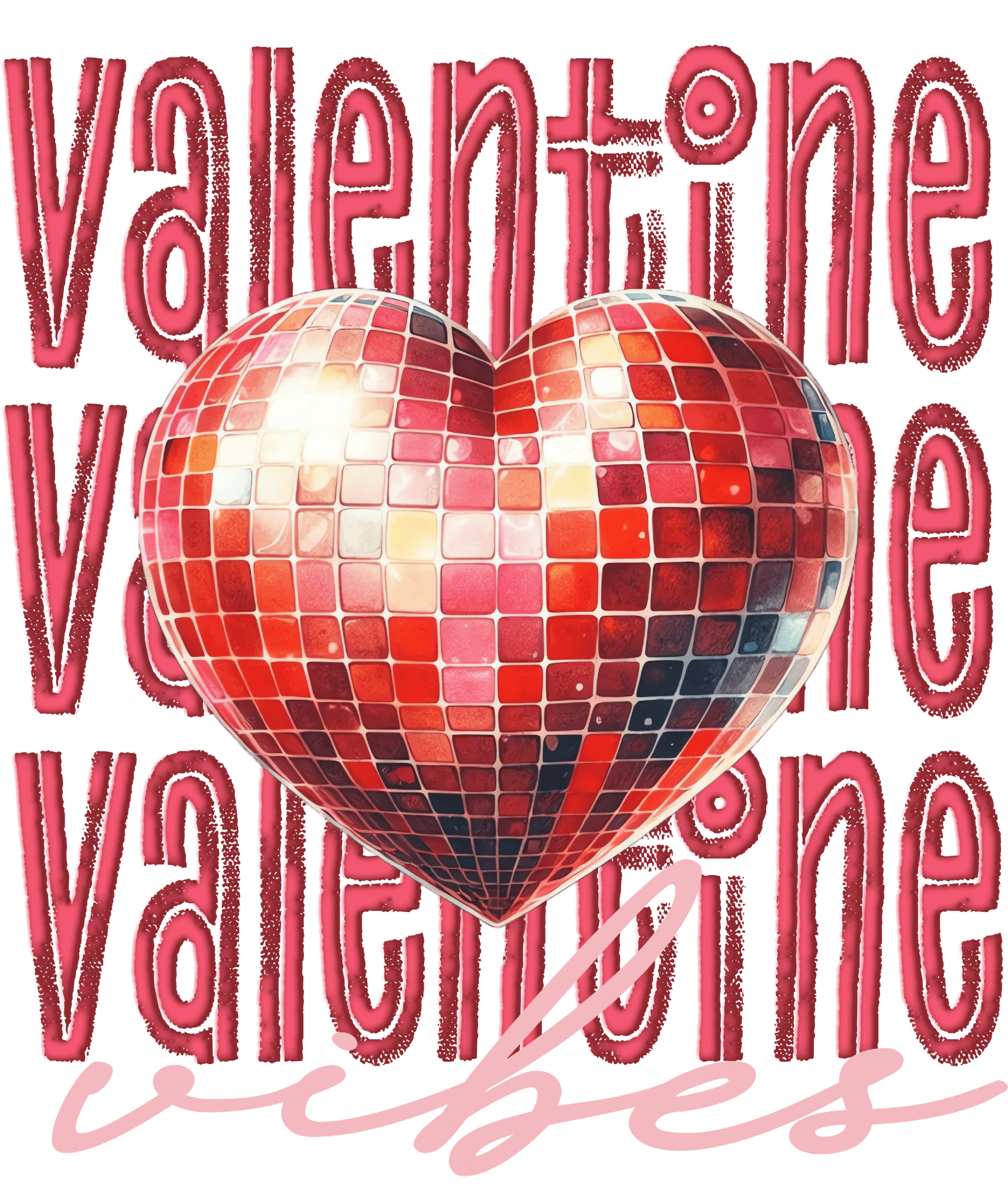 VA6 - Valentine Disco Heart DTF Transfer - My Vinyl Craft