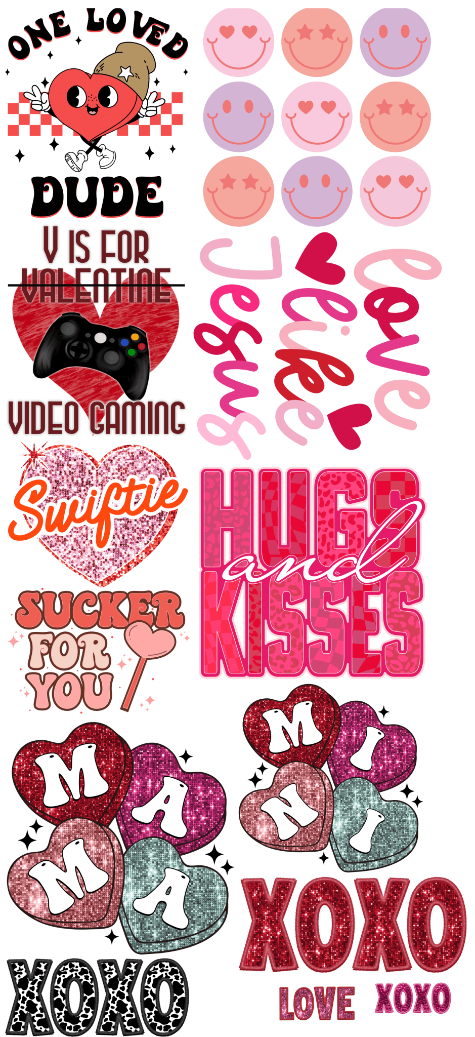 Valentine Pre - Made DTF Gangsheet - My Vinyl Craft