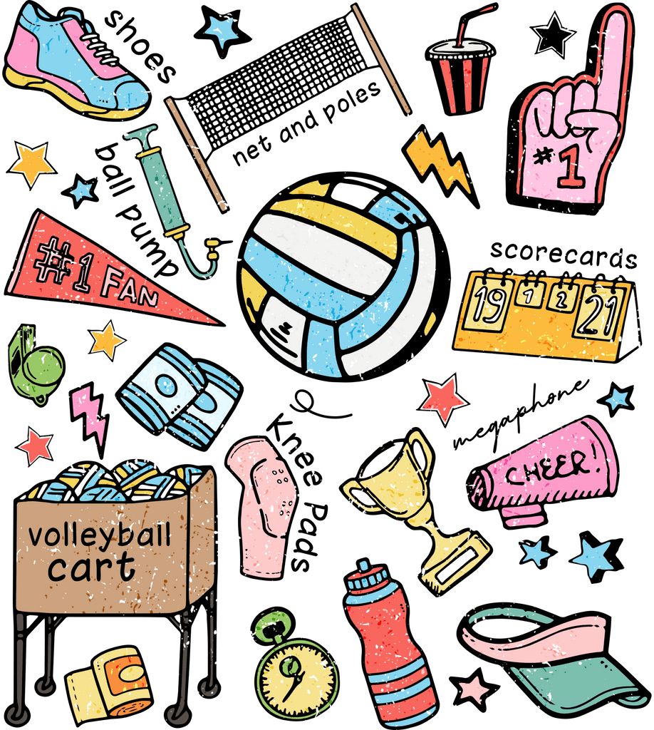 Volleyball Collage DTF Transfer - V6 - My Vinyl Craft