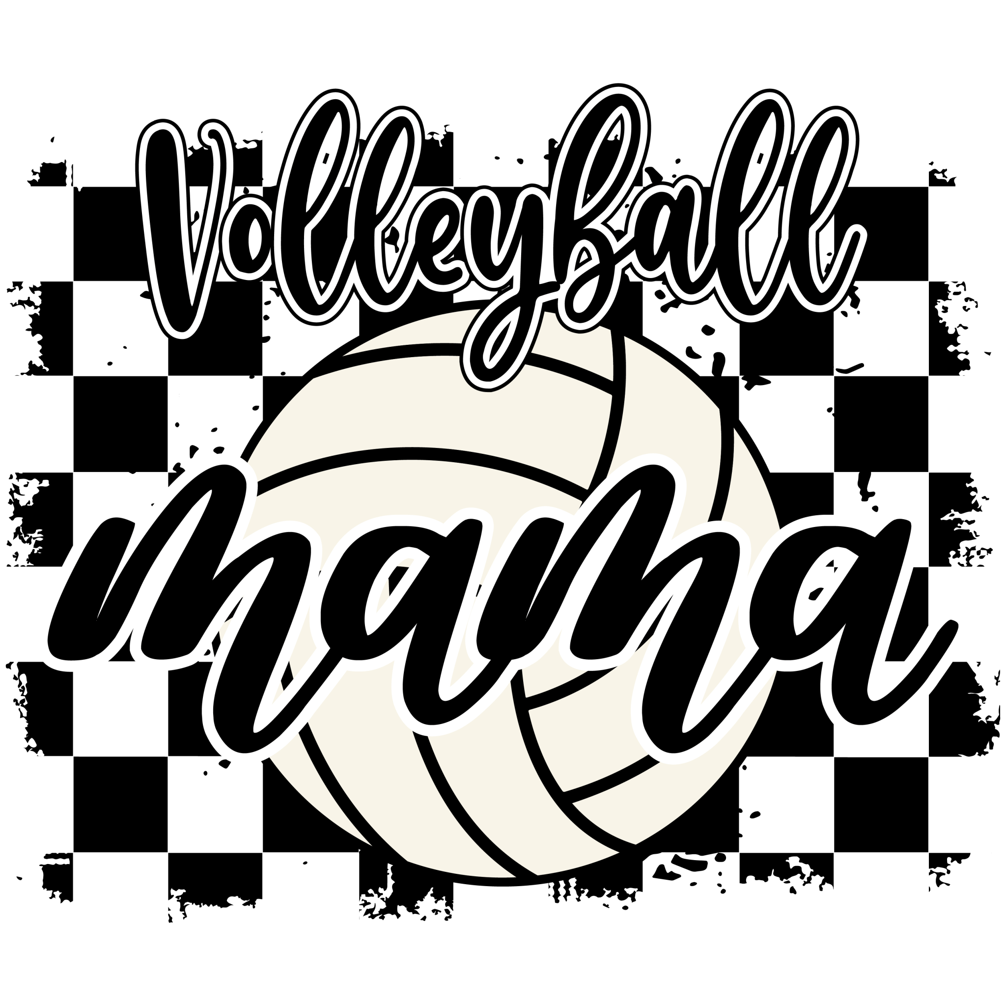 Volleyball Mama Checkered DTF Transfer - My Vinyl Craft