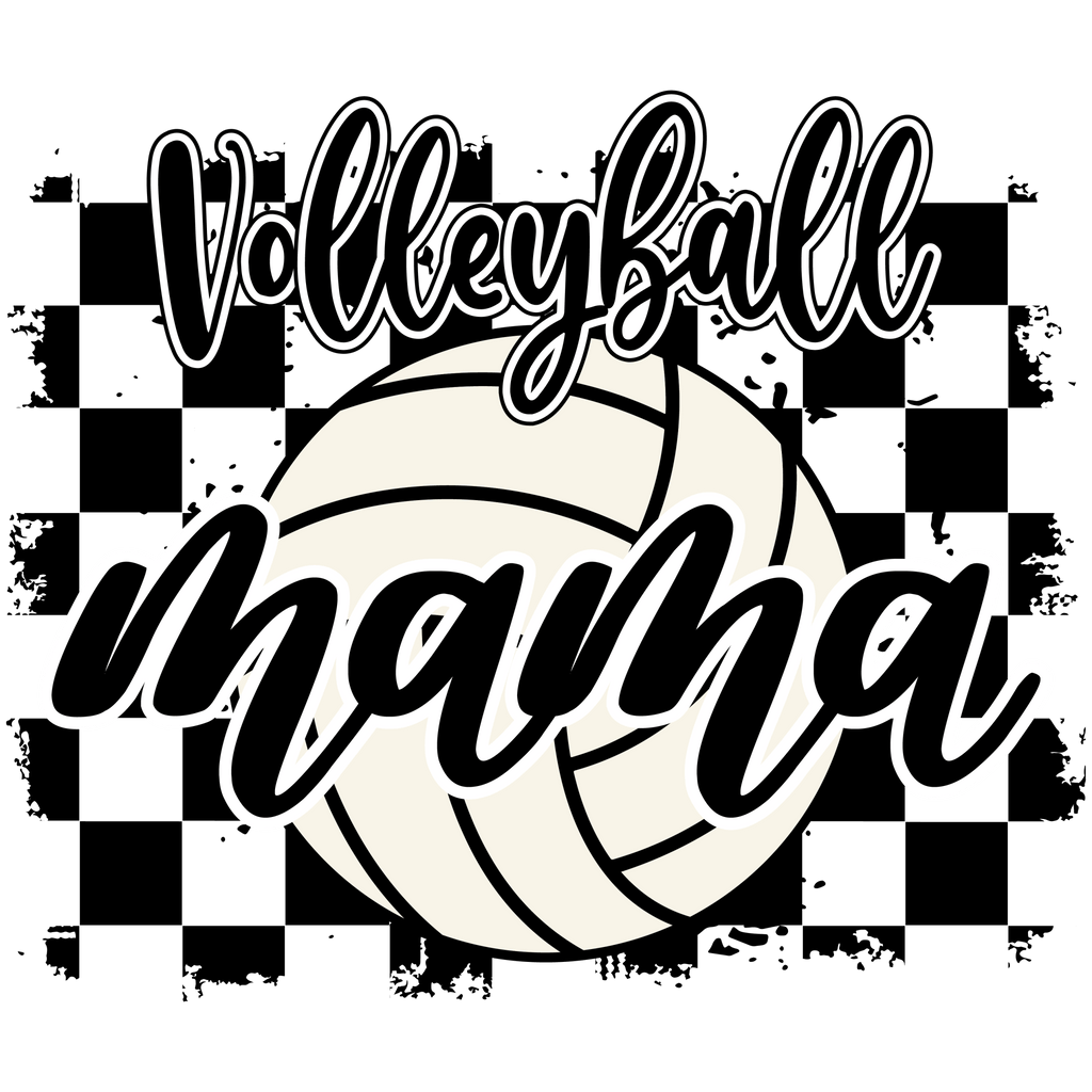 Volleyball Mama Checkered DTF Transfer - My Vinyl Craft