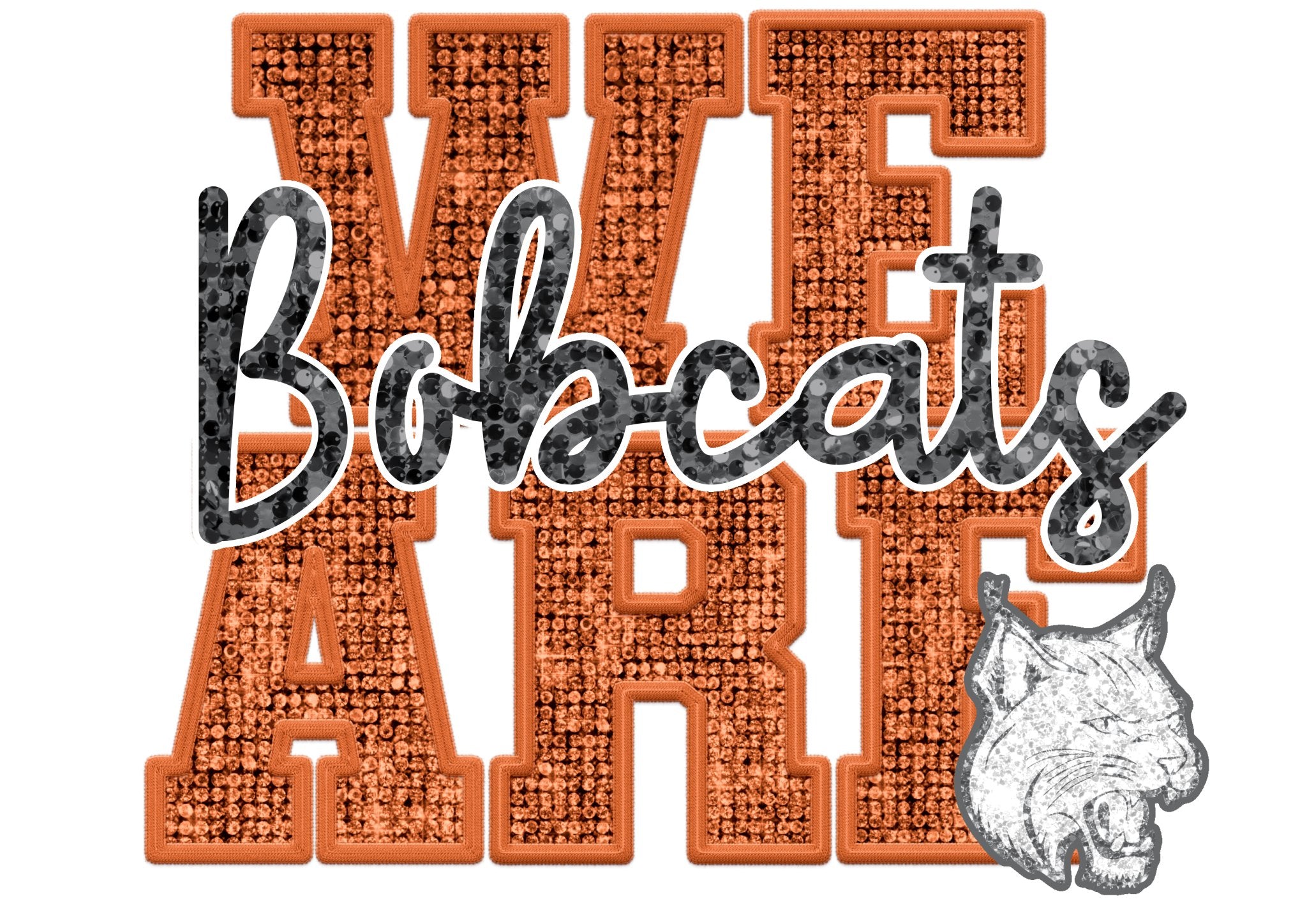 We Are Bobcats Sequins DTF Transfer - My Vinyl Craft