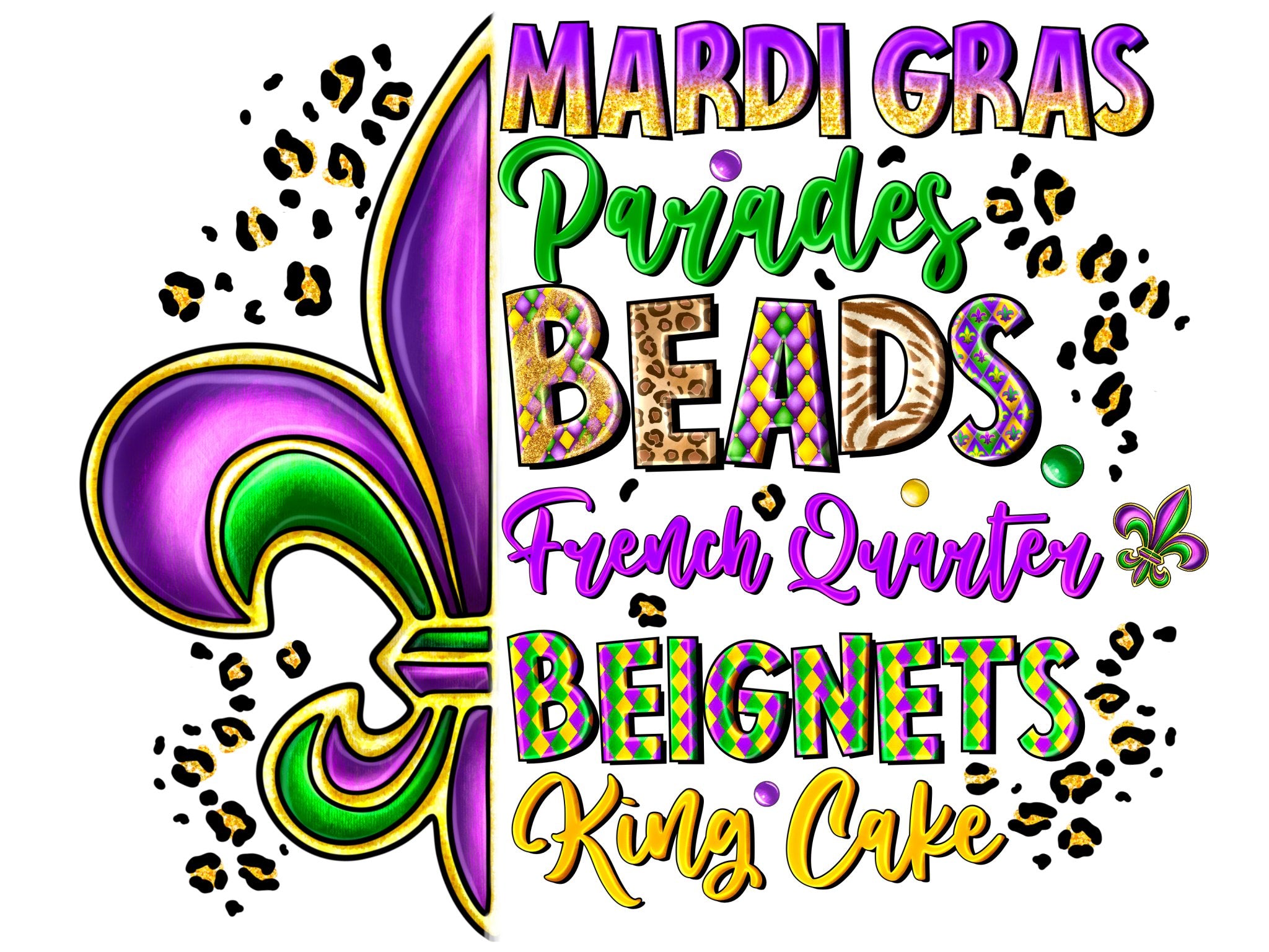 All things Mardi Gras DTF Transfer - My Vinyl Craft