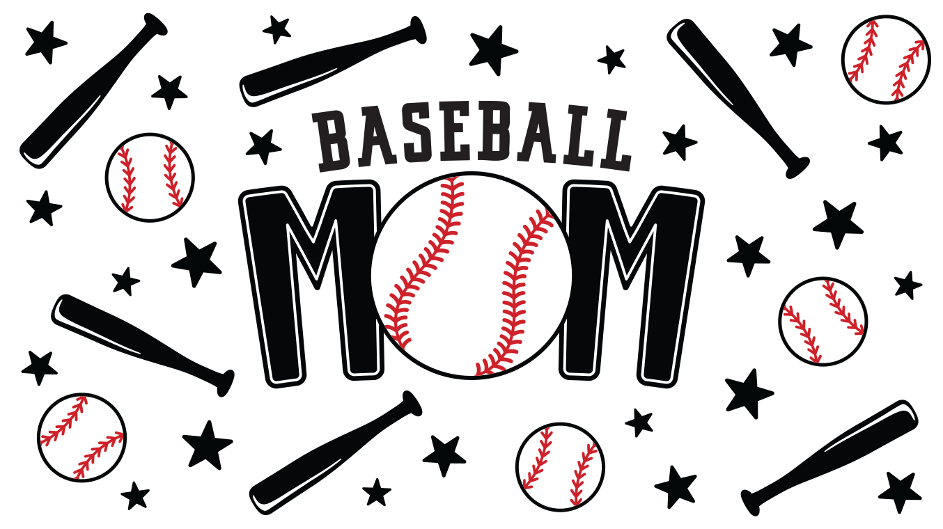 Baseball Mom UV DTF Cup Wrap - My Vinyl Craft