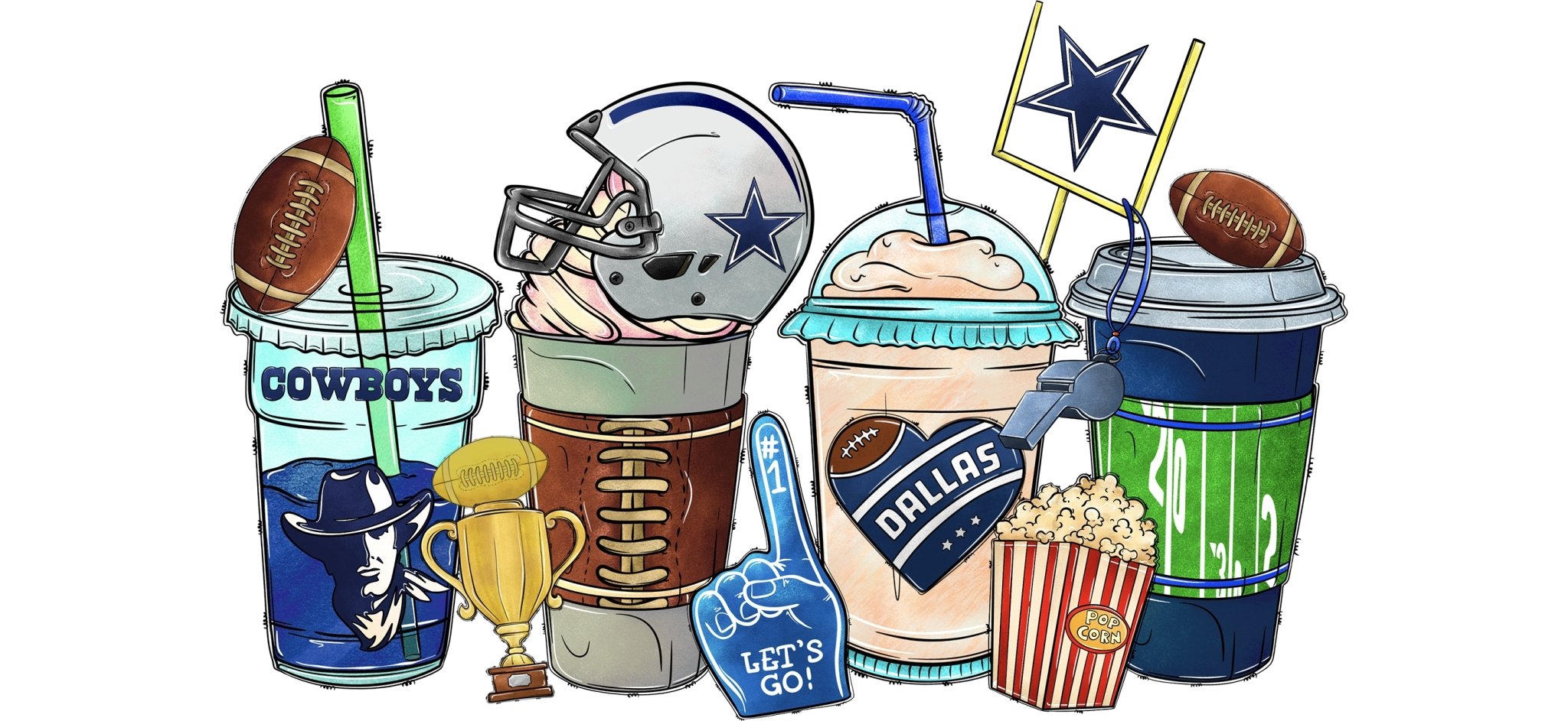 Cowboys UV DTF Cup Wrap - My Vinyl Craft