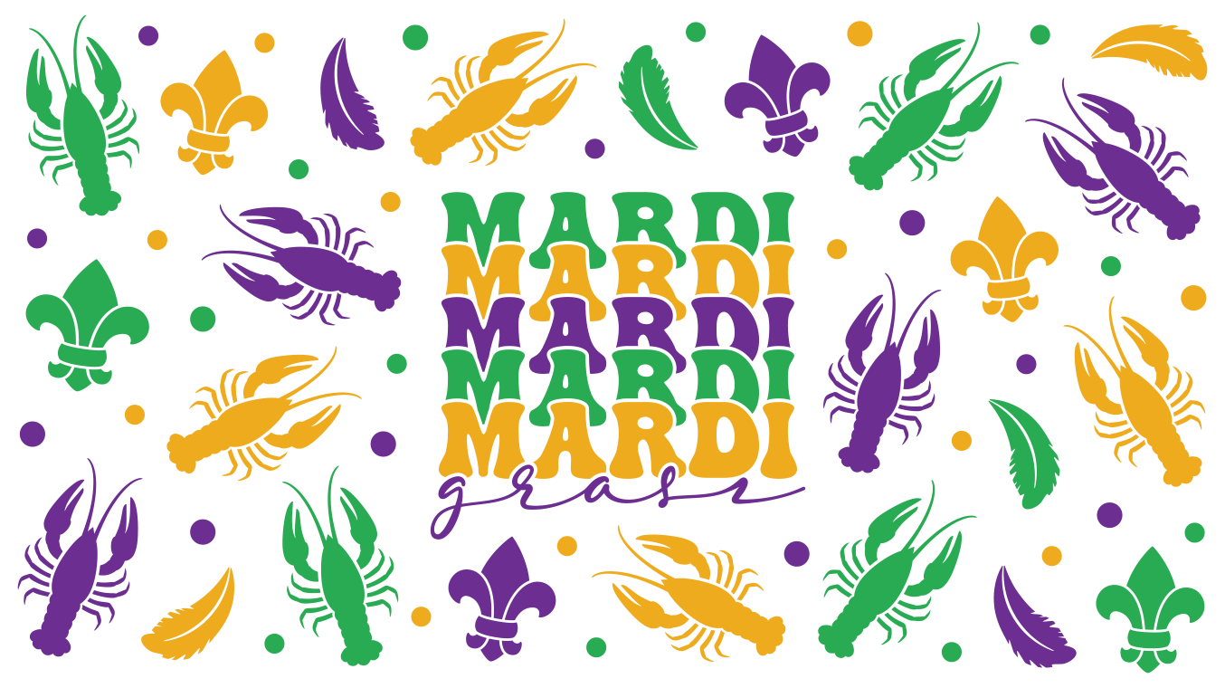 Mardi Gras Crawfish UV DTF Cup Wrap - My Vinyl Craft