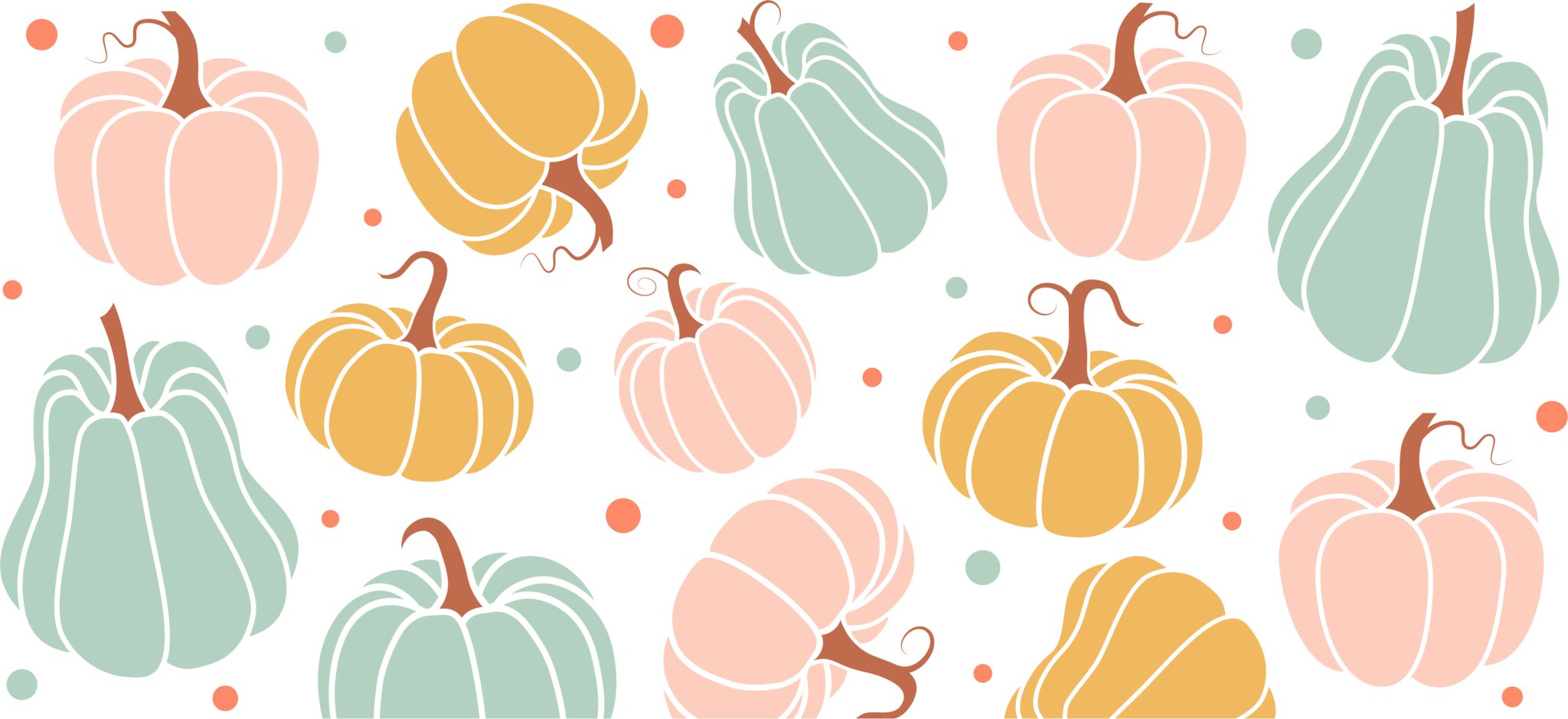 Pastel Pumpkin UV DTF Cup Wrap - My Vinyl Craft