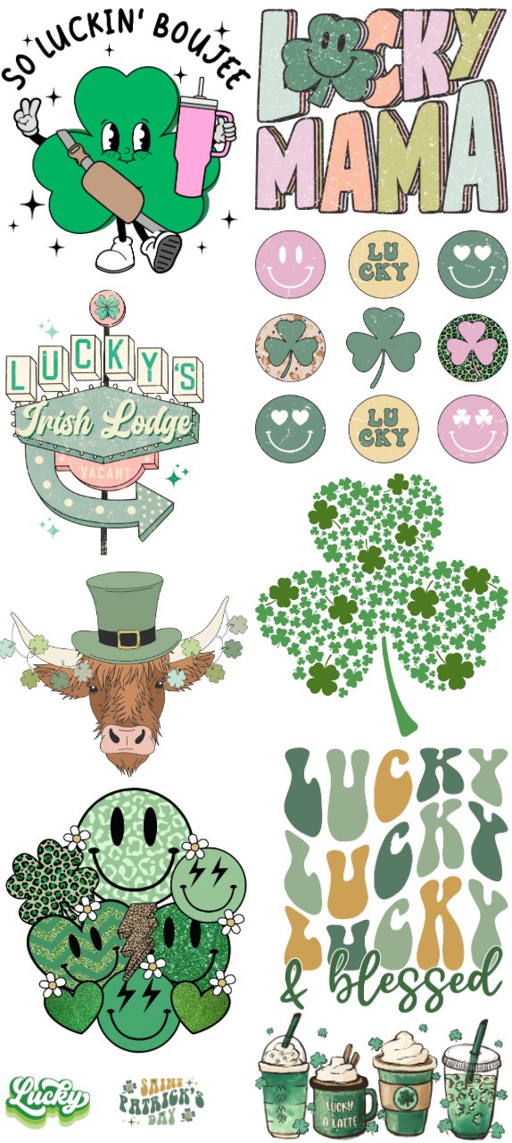 Pre-Made St. Patricks Favs DTF Gang Sheet - My Vinyl Craft