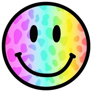 Rainbow Leopard Smiley DTF Transfer - My Vinyl Craft