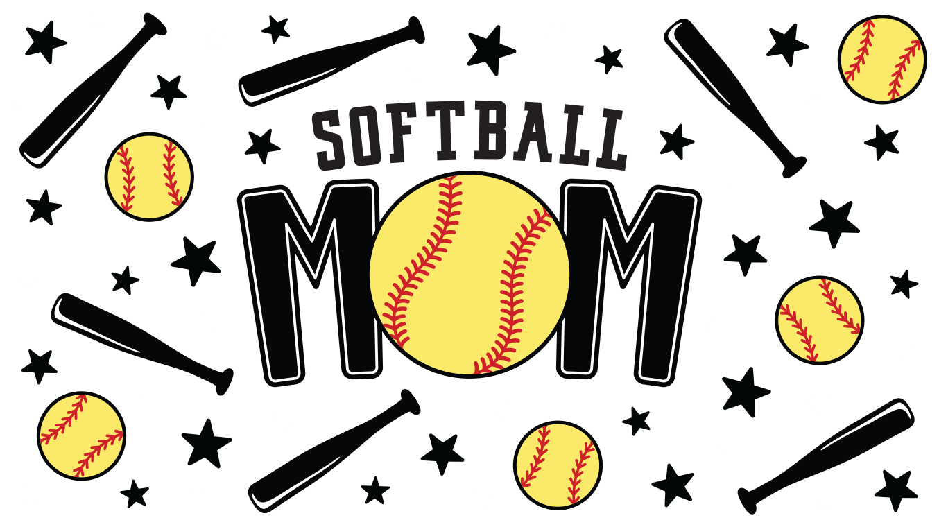 Softball Mom UV DTF Cup Wrap - My Vinyl Craft