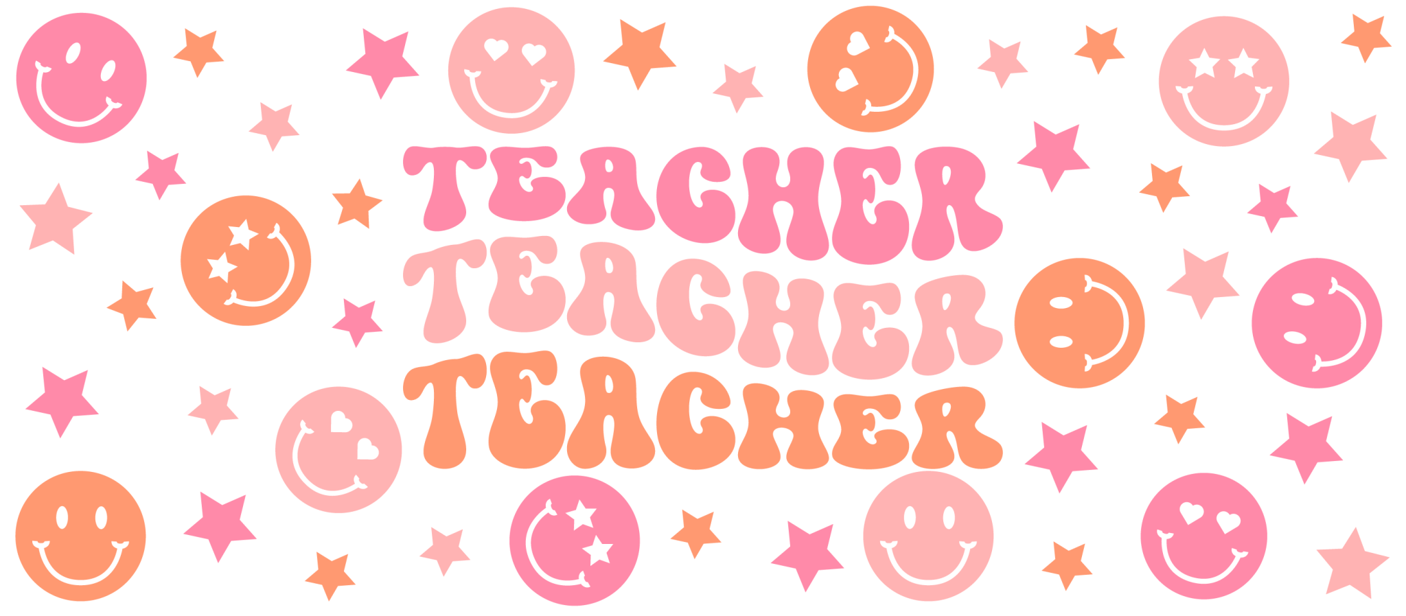 Teacher Smiley UV DTF Cup Wrap - My Vinyl Craft